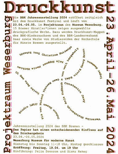 Projektraum Weserburg, Druckkunst, BBK Jahresausstellung